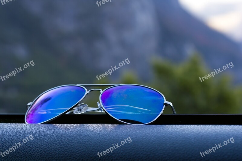 Sunglasses Outdoors Blue Shades Summer