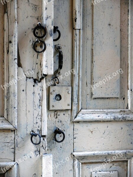 Old Old Door Fittings Building Greece