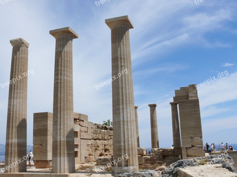 Acropolis Rhodes Lindos White City Old