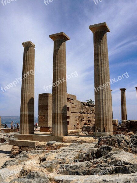 Acropolis Rhodes Lindos White City Old