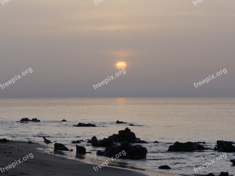 Dawn Coast Sky Sea Ocean