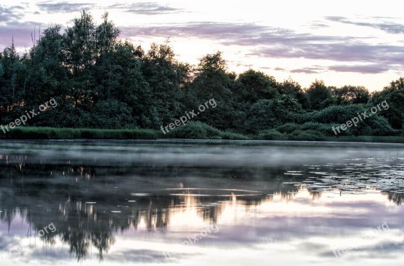 Lake Sunset Natural Sky View