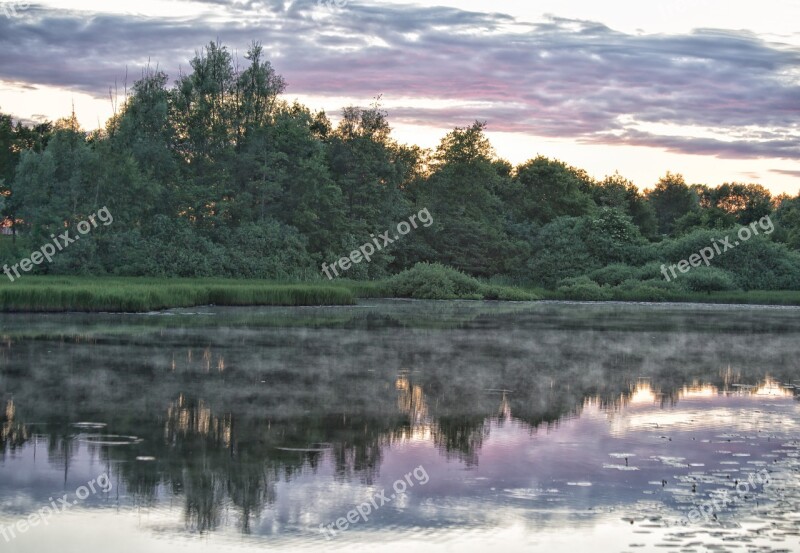 Lake Sunset Natural Sky View