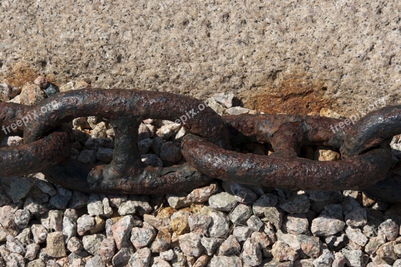 Chain Rusty Anchor Iron Connected