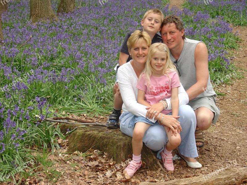 Family Bluebells Child Spring Free Photos