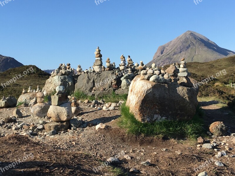 Scotland Isle Of Skye Cairns Ducks Stacked