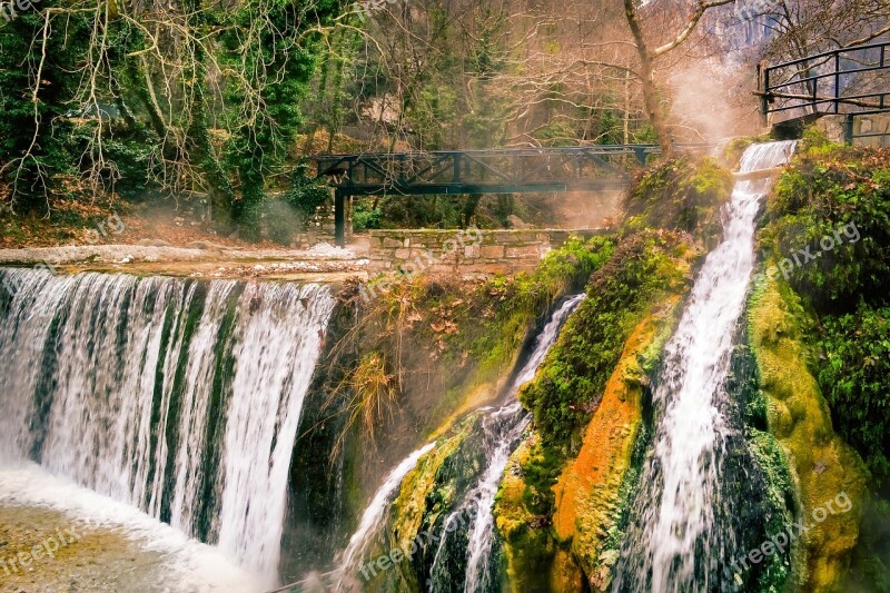 Waterfall Nature Trees Forest Water