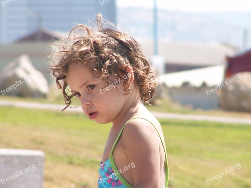 Girl Beach Child Summer Sea