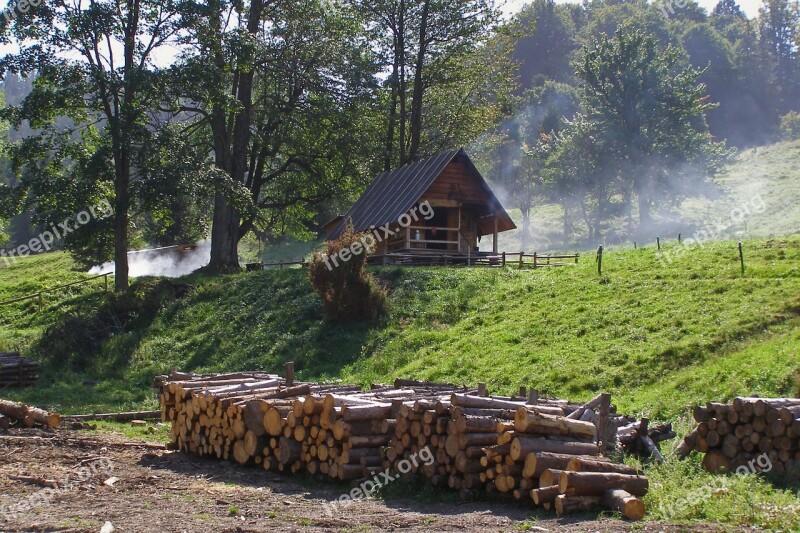 Hut Cottage Mountains Shepherd's Hut Wood