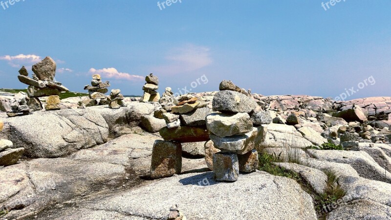 Peggy's Cove Nova Scotia Rocks Ocean Balance