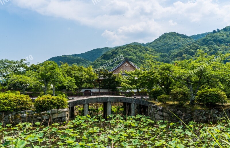 Arashiyama Japan Lily Pond Bridge Temple