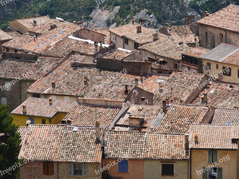 Southern Roofs Clay Pans Maritime Alps South Of France Bergdorf