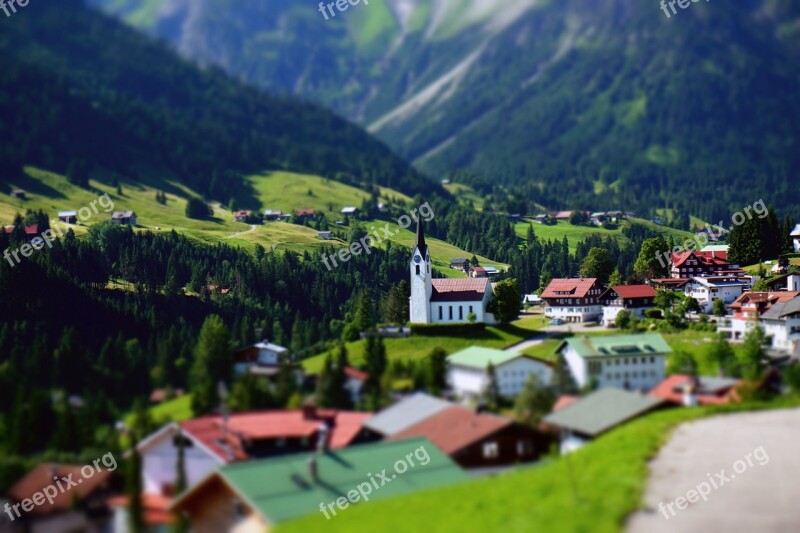 Mountain Village Church Hirschegg Austria