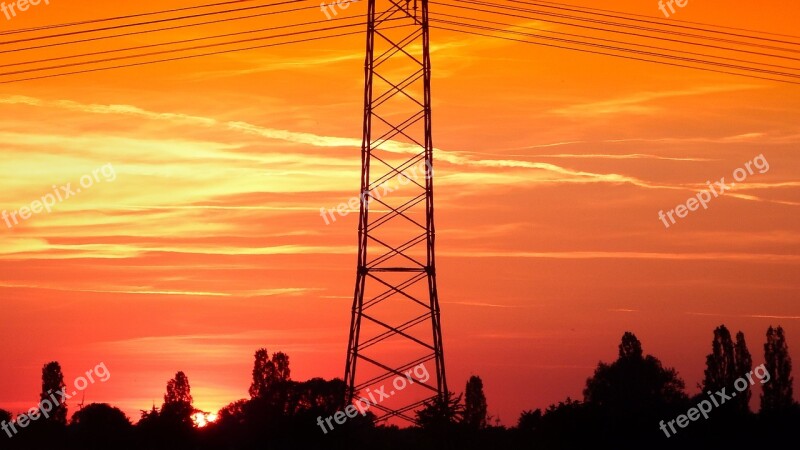 Landscape Sunset Silhouette Evening Sky Sky