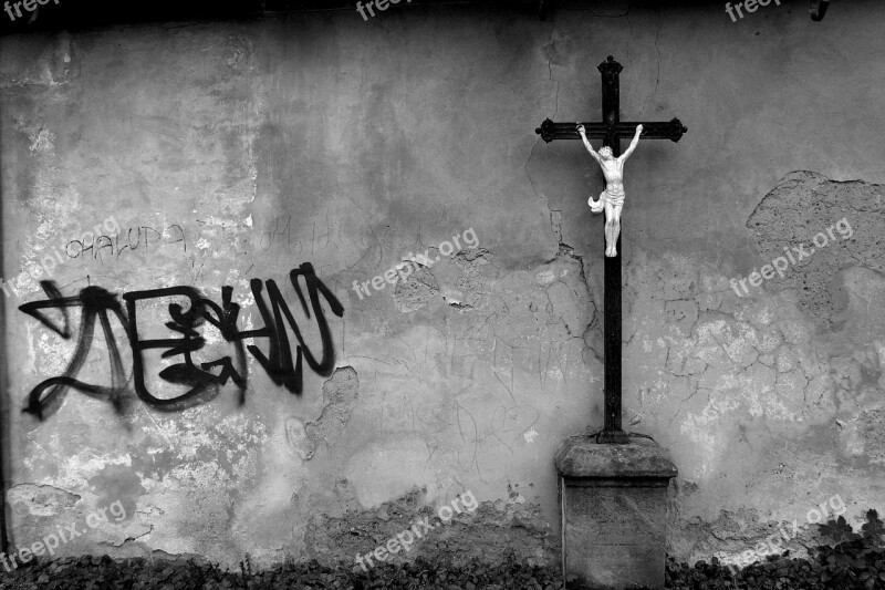 Wall Cross Black Black And White Photo Still Life