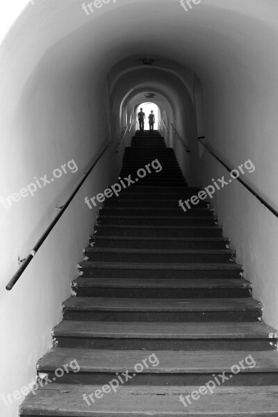 Stairs Alley Old Town Czech Republic Cracked Wall