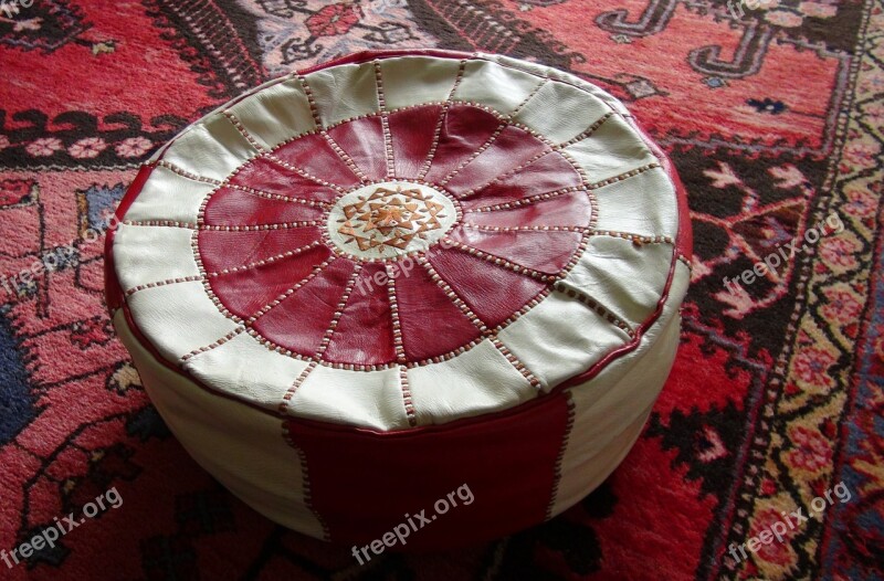 Oriental Pouf Ottoman Rug Arabic