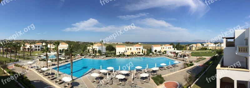 Swimming Pool Panorama Sun Nice Weather Vacations