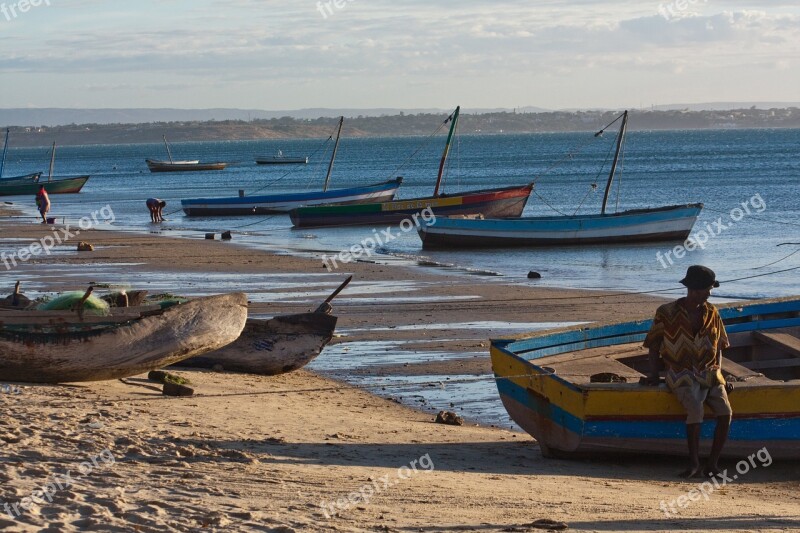 Beach Boats Boat Madagascar Free Photos