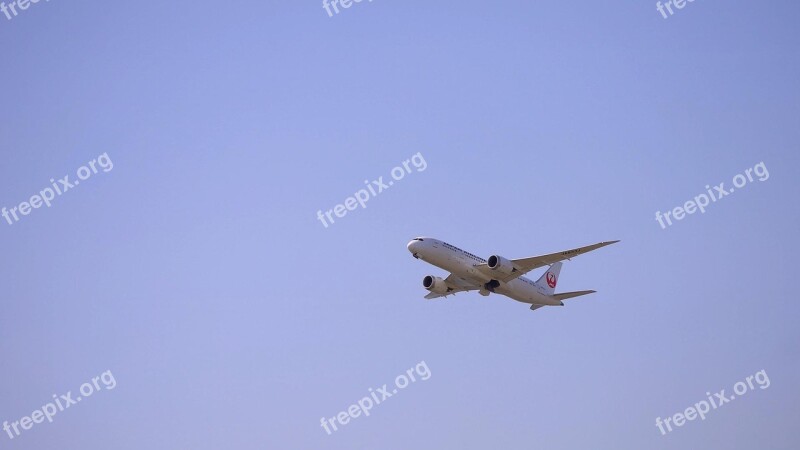 Japan Kansai International Airport Blue Sky Boeing Japan Airlines