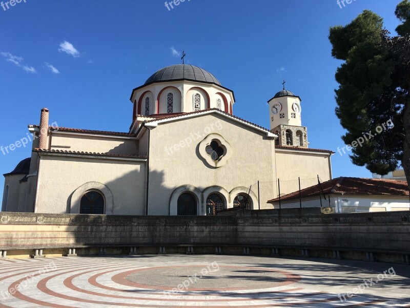 Greece Kavala The Old Town Church Landmark