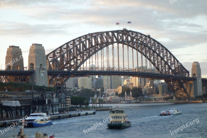 Port Bridge Australia Sea Ferry