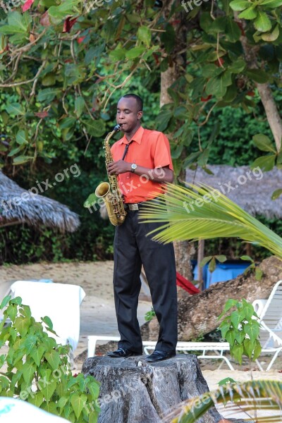 Jamaica Saxophone Music Beach Musician