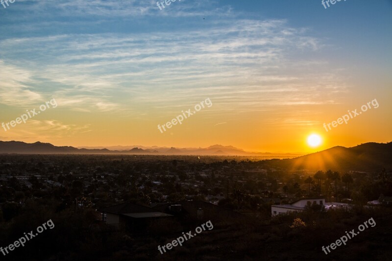 Phoenix Az Sunset Desert Az Arizona