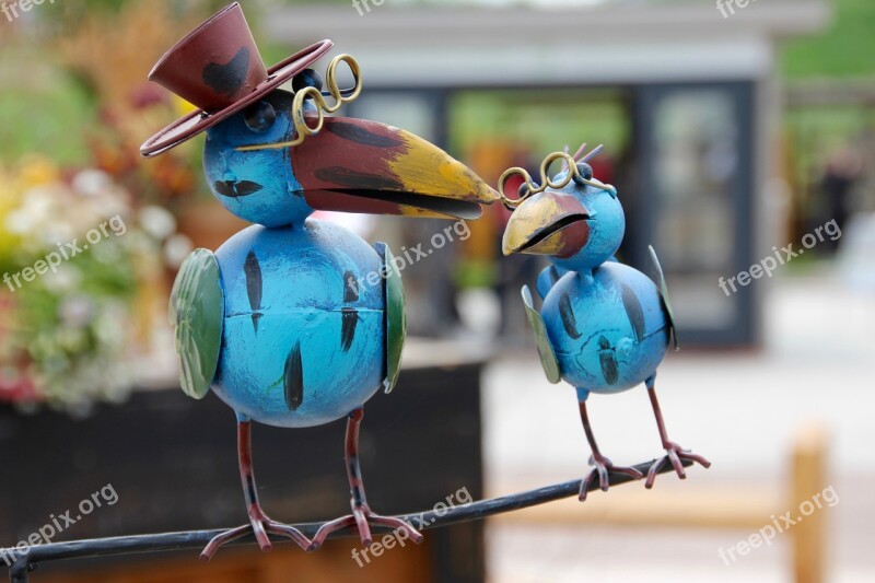 Bird Figure Glasses Decoration Gartendeko