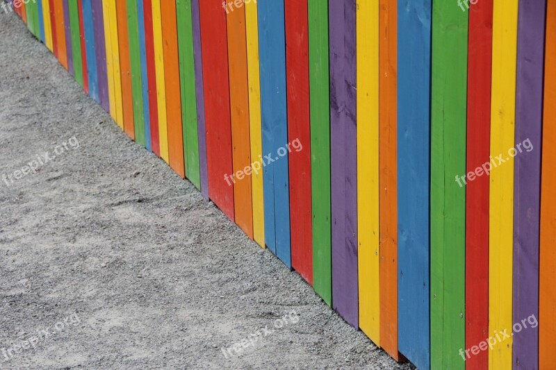 Wallpaper Colorful Fence Color Lacquered Wood