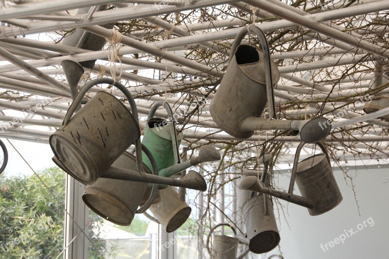 Art Watering Cans Ceiling Decoration State Garden Show Bayreuth