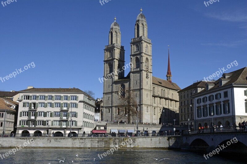 Zurich Grossmünster Church Tower Church Tower