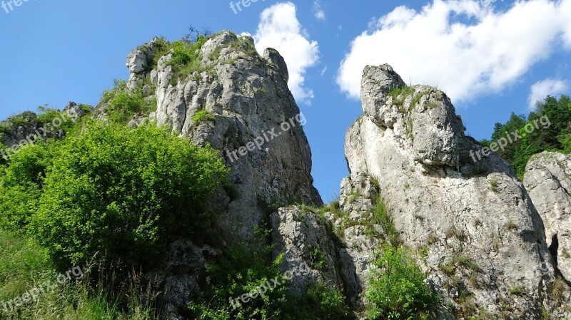 Rocks Limestone Landscape Nature Poland