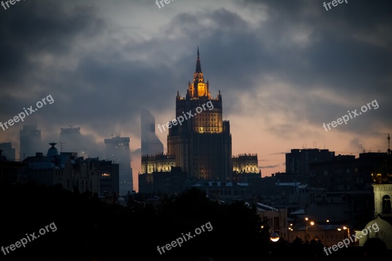 Russia Moscow Capital Mead Twilight