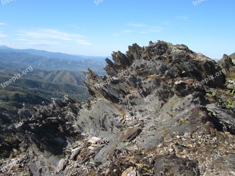 New Caledonia Mountain Mountains Cliff Stone