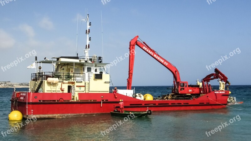 Motor Ship Crane Harbour Ship Working