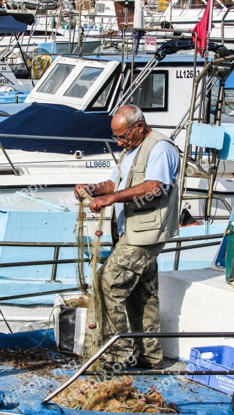 Fisherman Nets Fixing Nets Fishing Traditional