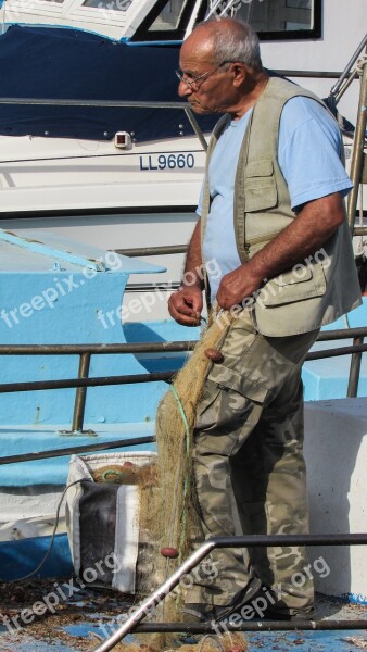 Fisherman Nets Fixing Nets Fishing Traditional