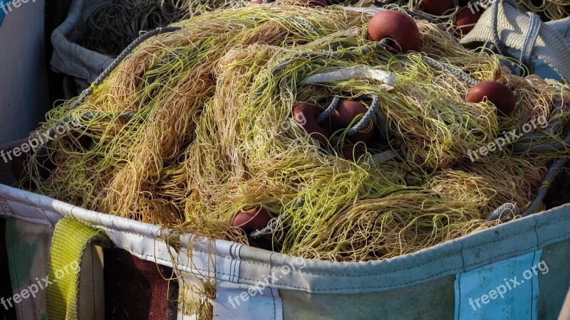 Nets Boat Fishing Harbour Summer