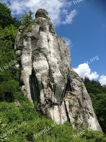 Rock Limestone Landscape Nature Poland