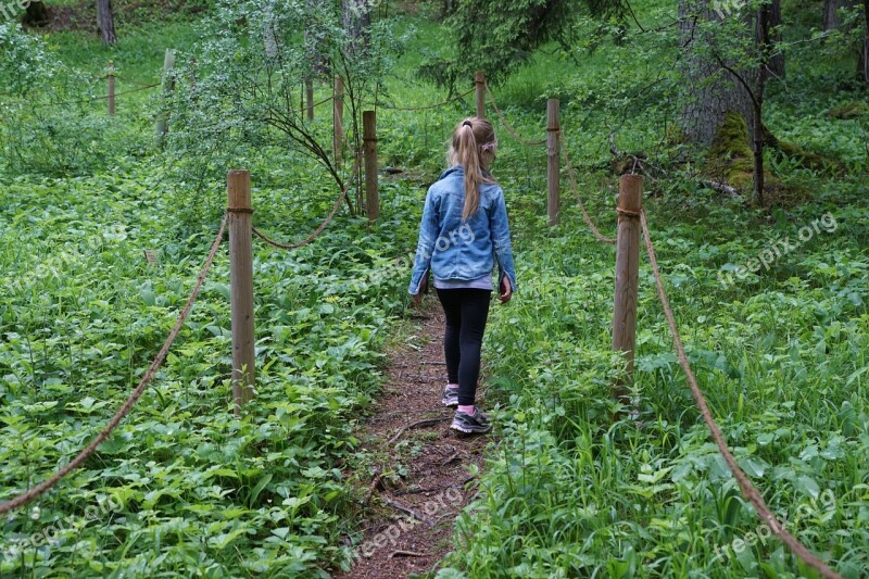 Girl Garden Away Child Hiking