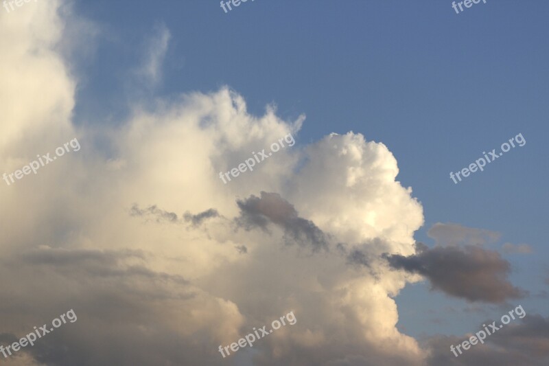 Clouds White Grey Sky Blue