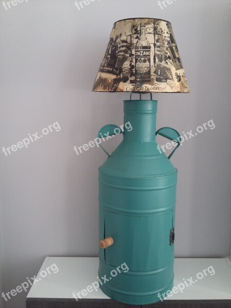 Upcycling Idea Lamp Decoupage Antique Oil Container