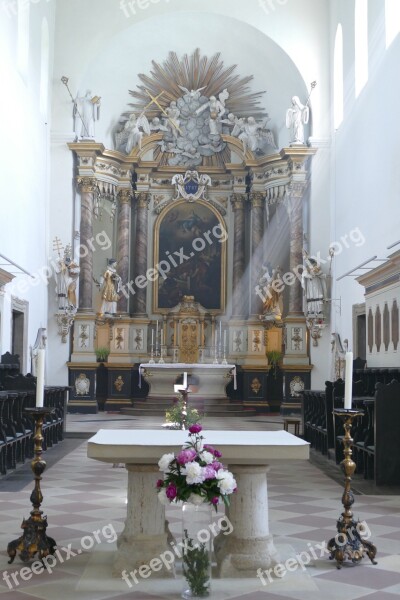 Monastery Huysburg Benedictine Monastery Altar Incidence Of Light