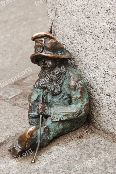 Poland Wrocław Gnome Image Brass