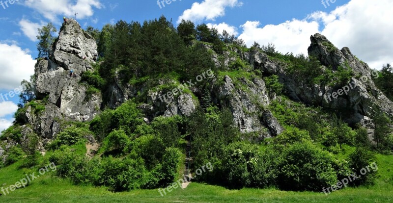 Rocks Dolina Kobylańska Landscape Poland Nature