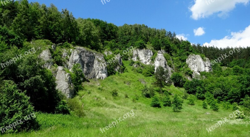 Rocks Dolina Kobylańska Landscape Nature Poland