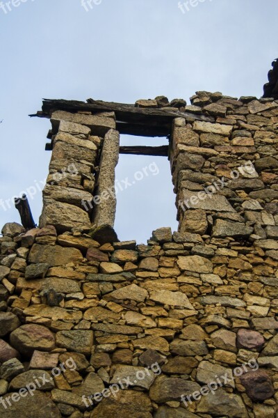 Ruin Stone Wall Old Stone House