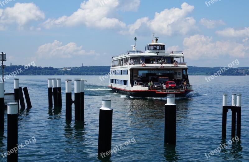 Ferry Car Ferry Port Pier Meersburg - Konstanz