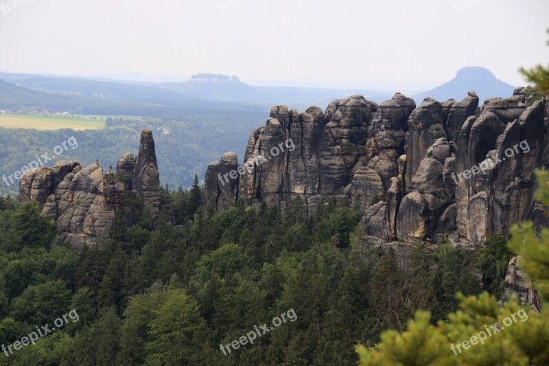 Rock Saxon Switzerland Saxony Mountains Climb